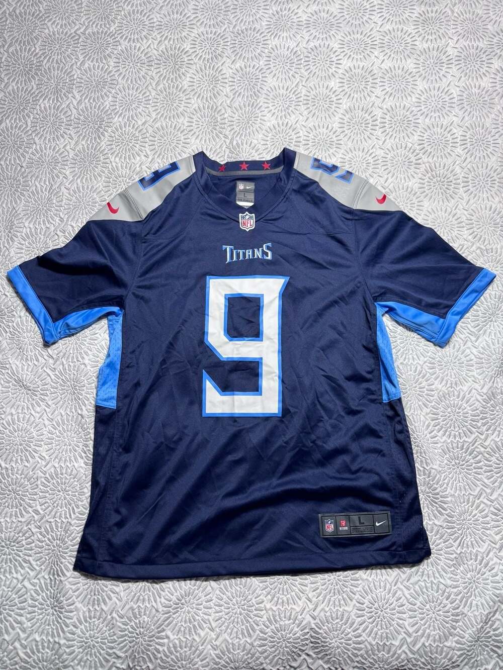 Nike Steve McNair #9 Tennessee Titans Navy Blue NFL Jersey Size L